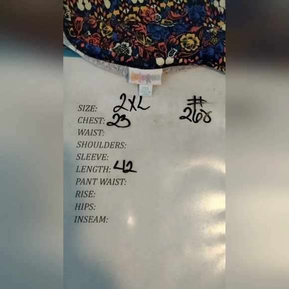 LuLaRoe Women's Sz 2XL Flower Colorful Knee Length Dress (New) - Picture 9 of 9